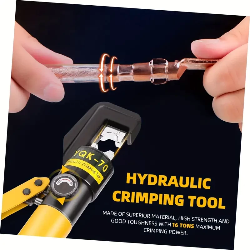 1set Hydraulic Crimping Pliers Manual Hydraulic Pliers Kit With Plastic Tool Box Adjustable Oil Return Valve Chrome-plated Integrated Manual Hydraulic Pliers Crimping Wire For Electricians Hydraulic W
