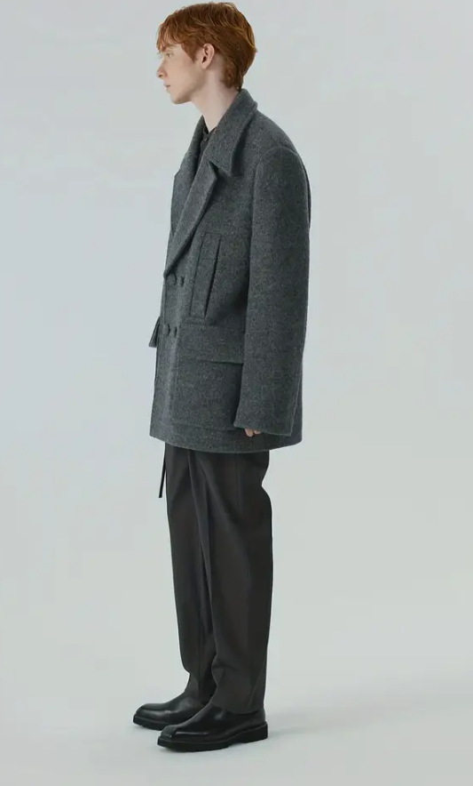 COKEIN Men's Vintage Wool Coat - Solid color, lapel pocket, casual, COKEIN