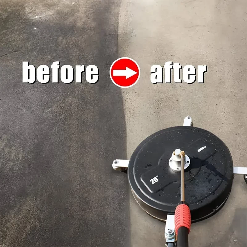 1 Set, High Pressure Cleaning Machine 20 Inch Plastic Washing Floor Plate 2 Extended Rods, 2 Replacement Nozzles 4000psi