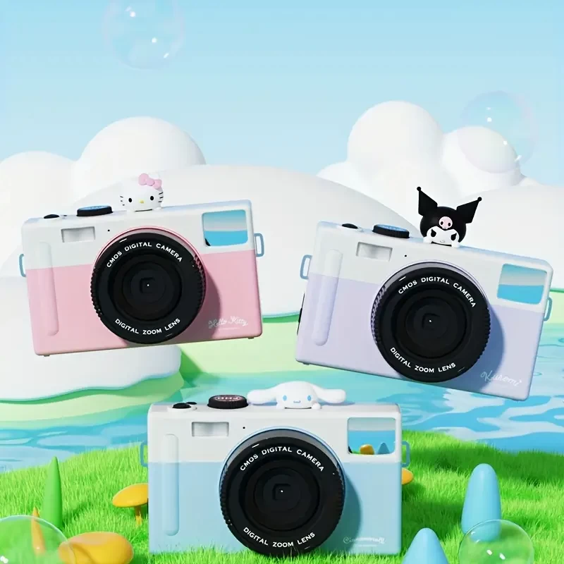 Sanrio Cinnamoroll Kuromi Kid's CCD Digital Camera 2 Optional Cartoon Toys 3.0-inch Screen 16x Zoom Record Video Insert TF Card