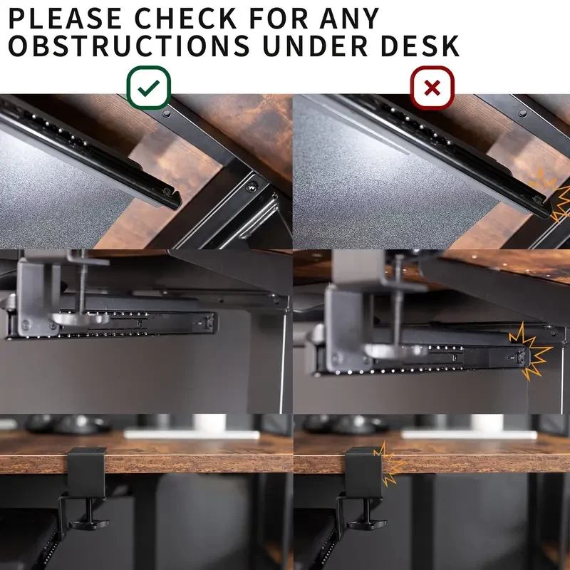 1pc Underdesk Keyboard Tray, Saves Space, Strong Load-bearing Capacity, No Need To Drill Holes, Easy To Install, Suitable For Study, Office And Dormitory
