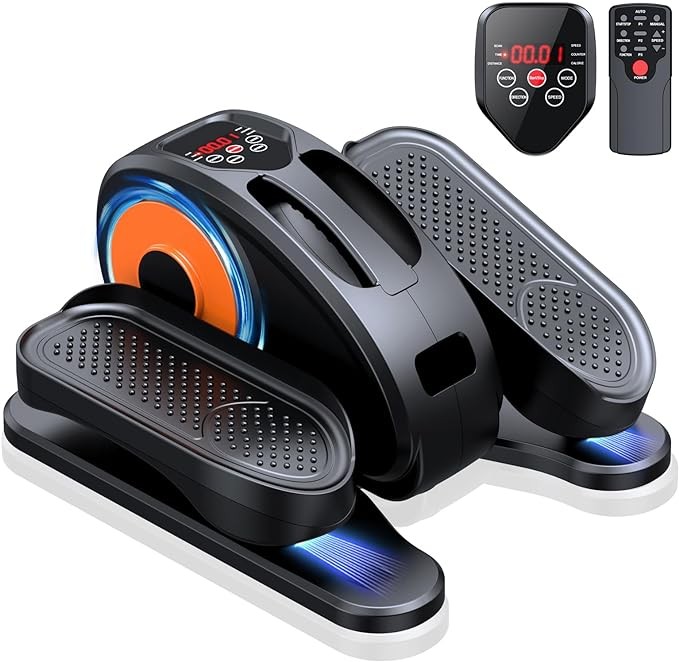 GUGTTR Under Desk Elliptical Machine, Ellipse Leg Exerciser for Seniors Fully Assembled, Quiet & Portable Electric Seated Pedal Exerciser with Remote Control & 12 Adjustable Speeds