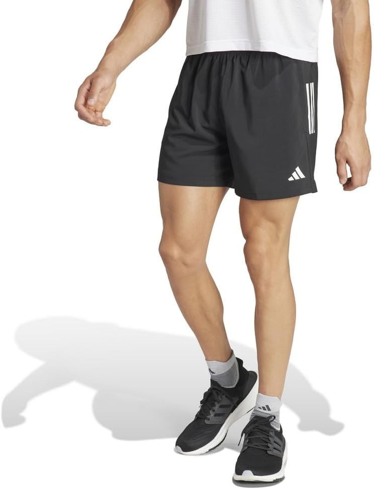Adidas KVE27 Men's Running Half Pants, Down the Run Shorts, Black, J/O7, Black (IY0704), X-Large