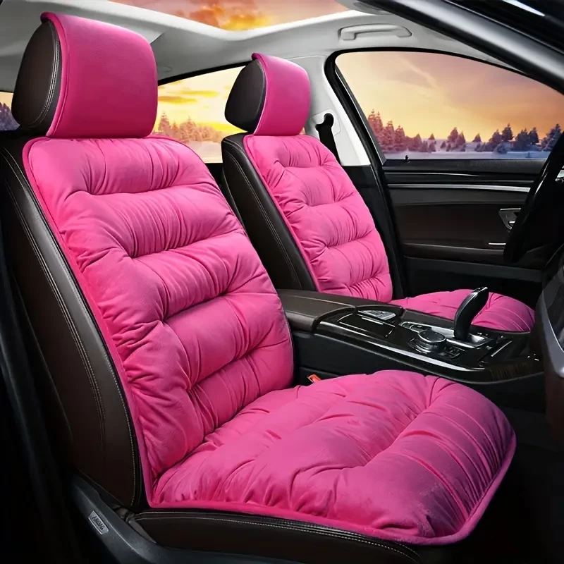 New Car Cushion Winter Plush Front Single Seat Thickened Winter Car Universal With Backrest Car Cushion Universal Seat Cover