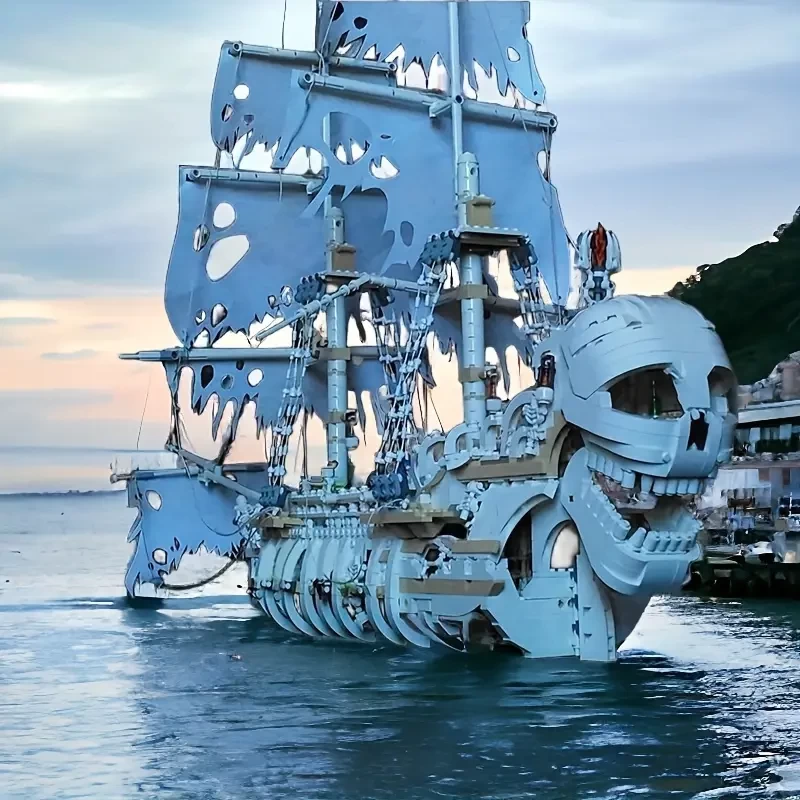 2415pcs Skeleton Ship Vehicle Transport Ship Building Blocks Toy, Super Large Building Block Game, Home Decoration, Toy Building Game, Halloween/Thanksgiving Day/Christmas Gift