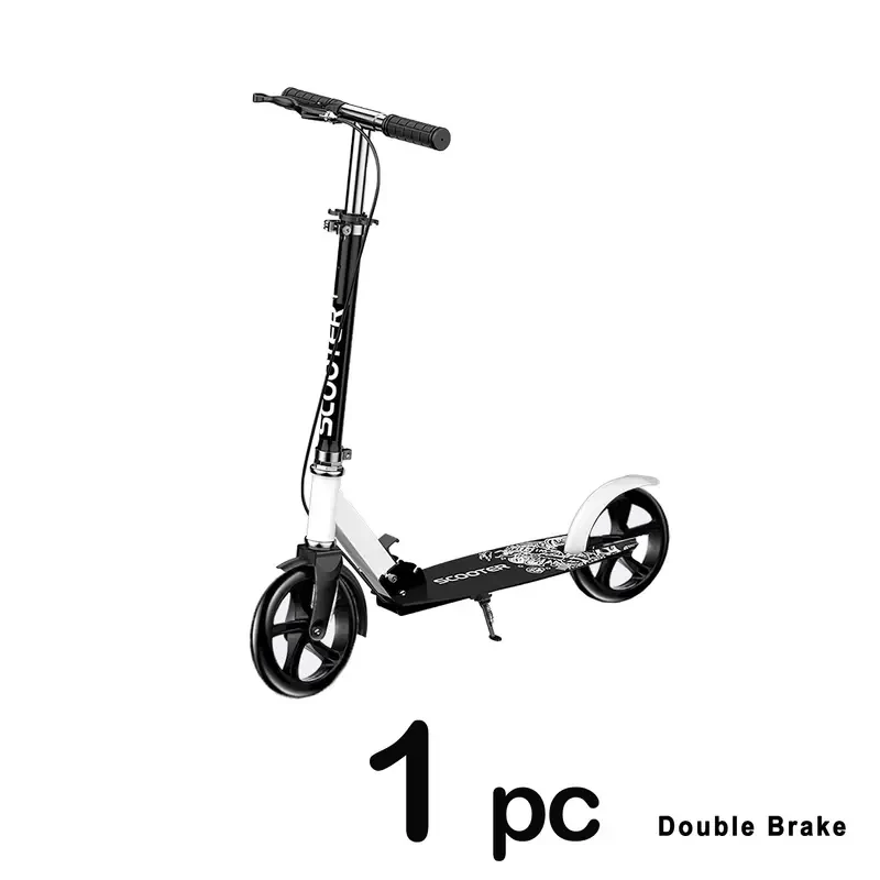 Foldable Two-Wheeled Skateboard With Dual Brakes And Widened Pedals - Perfect For Sports & Fitness Commuting!
