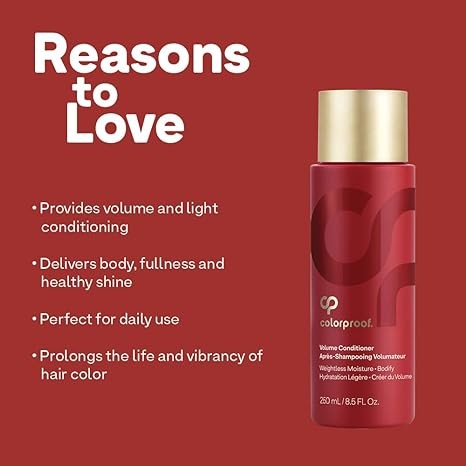 Colorproof Volume Conditioner, 8.5oz - For Fine Color-Treated Hair, Lightweight Volume & Body, Sulfate-Free, Vegan