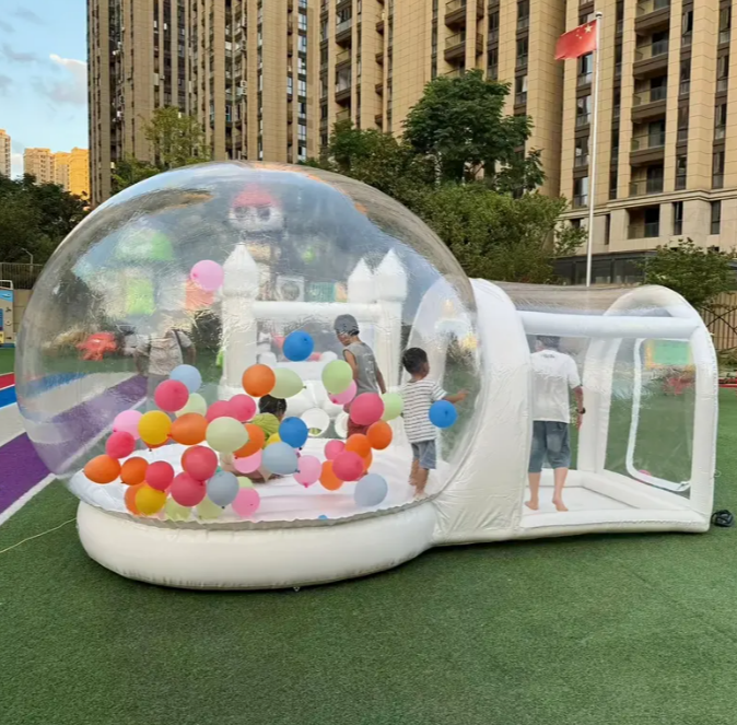 Inflatable Bubble House Upgrade Inflatable Bubble tent with thick bottom Commercial grade PVC Bubble House Bounce house with blower 10 feet suitable for family parties, shopping malls, park activities