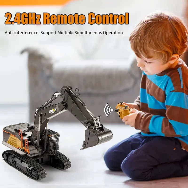 Large Alloy Remote Control Excavator Children's Remote Control Excavator 22-channel Engineering Truck Digging Model Toy