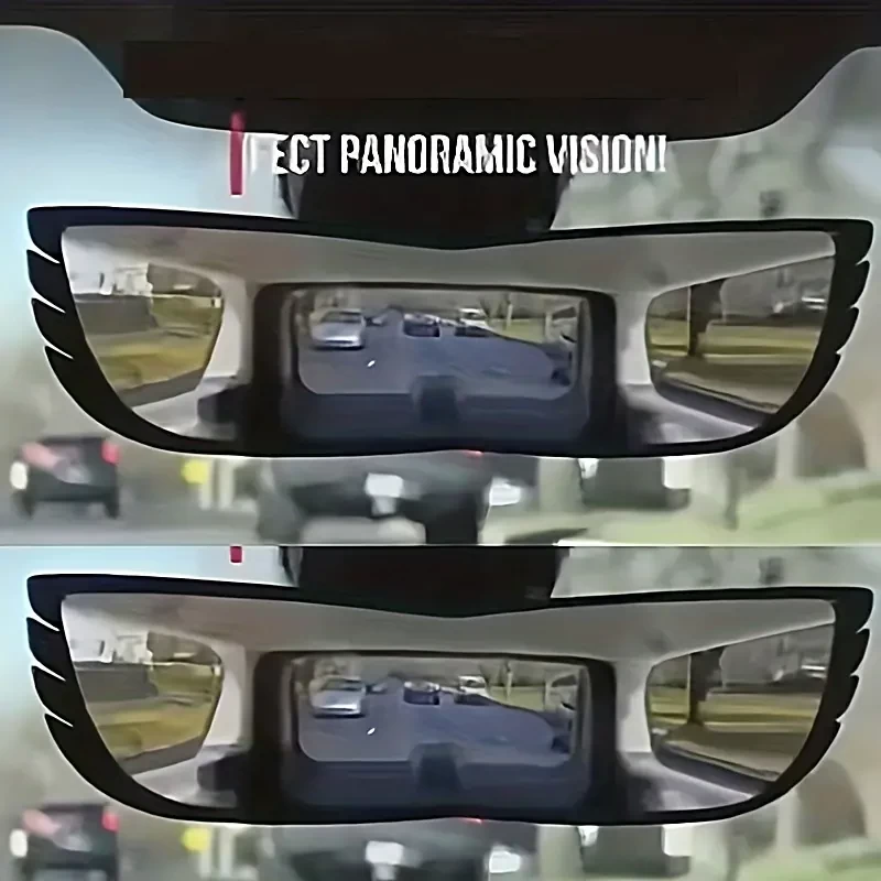 1pc Car Wide Angle Rearview Mirror Curved Interior Large Field Of View Inside Mirror Blind Area Auxiliary Mirror