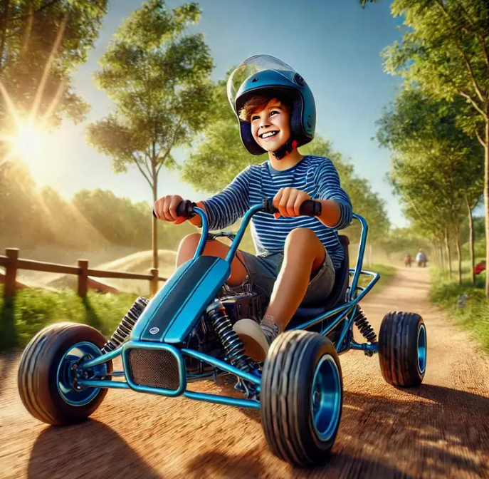 Razor Retro one-man electric compact steel frame go-kart dune budge, suitable for ages 8 and up, maximum load capacity 120 pounds, blue