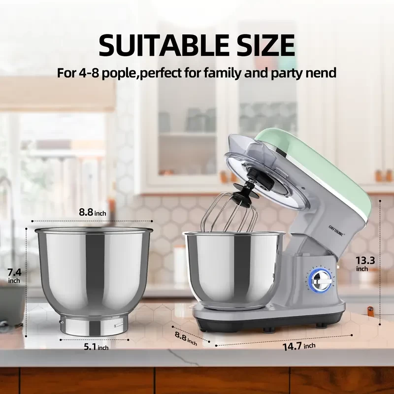 1pc Stand Mixer, Tilt-head Mixers, Kitchen Electric Dough Mixer, For Household Aids, 120V/500W 5qt Stainless Steel Bowl