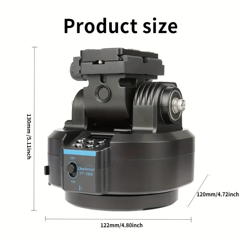Desiontal YT-1500 Electric PTZ PT Head Gimbal Camera Yuntai Vlog Video Shooting Bracket 360 Panoramic Mobile Phone Live Broadcast Dual Anchor AB Point Round-trip Stabilizer
