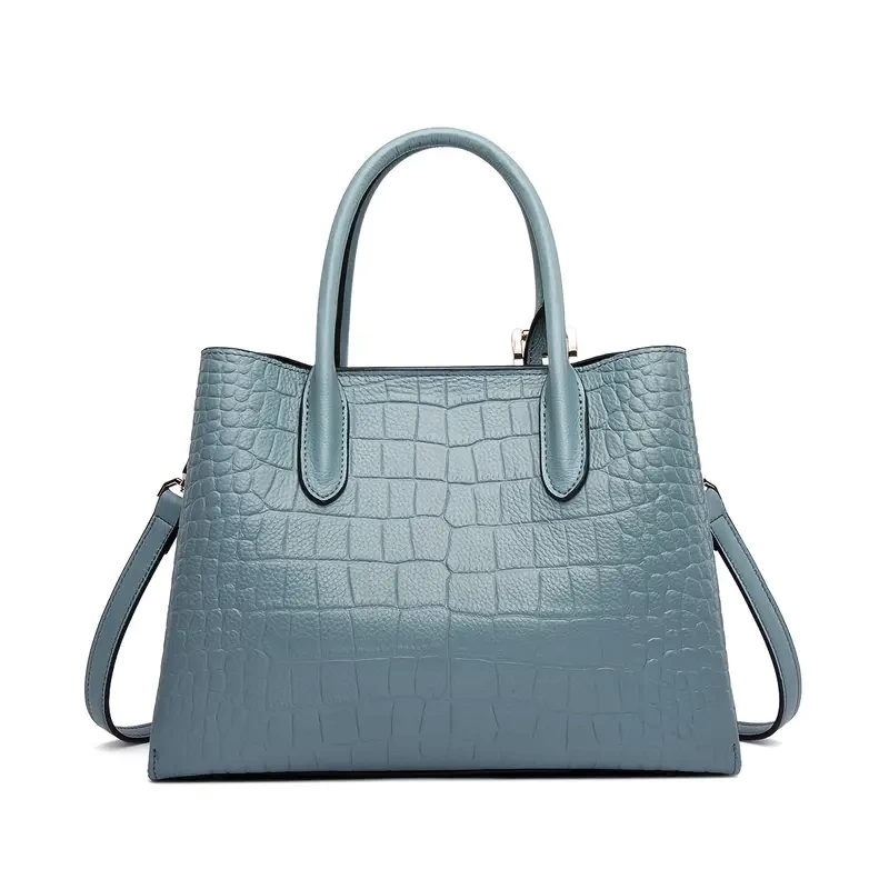 Trendy Crocodile Pattern Handbag, Women's Fashion Crossbody Bag, Stylish Zipper Purse For Work