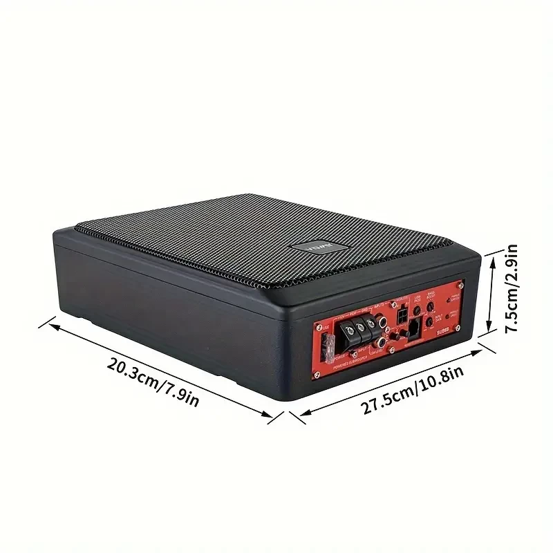 RE JC-638 Car Subwoofer, Installed Under The Seat, Ultra-thin Body With Heavy Bass And High Power Car Subwoofer, Max-600W