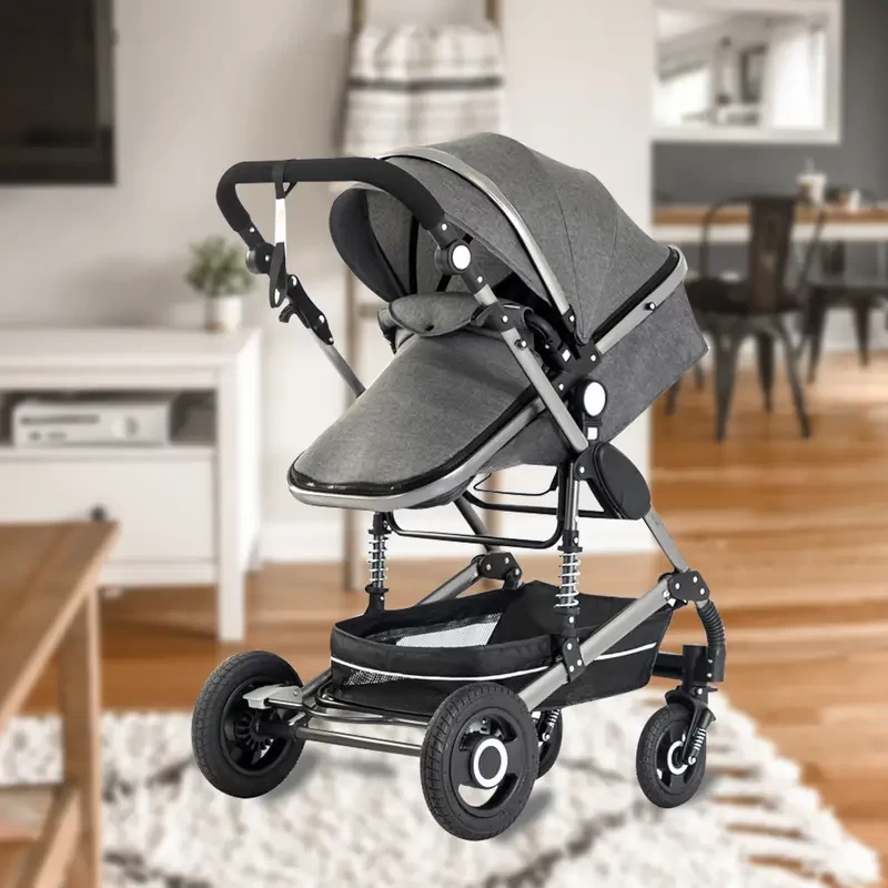 3-in-1 High Landscape Baby Stroller, Travel System For Toddlers 1-3 Years Old, Portable Folding Baby Stroller For Kids With One-Click Car Collection, Gift For Boys And Girls