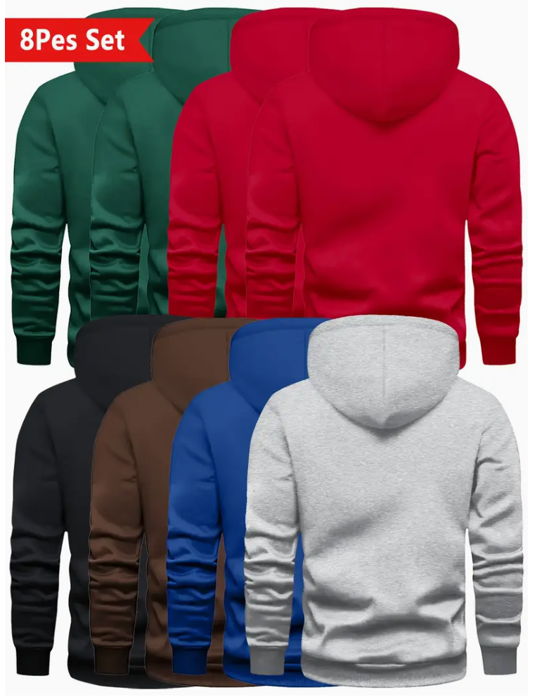 8-piece casual fashion PLUS SIZE men's all-in-one hoodie, PLUS SIZE