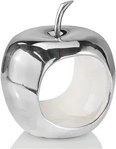 Modern Day Accents Manzana Abierta open white apple bowl