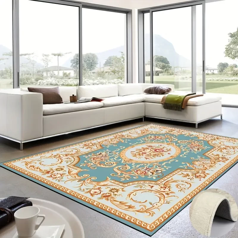 1pc Super Fluffy Faux Wool Area Rugs, Non-slip Vintage Persian Large Carpet For Living Room Bedroom Bedside, Anti-fouling Non-shedding Machine Washable Soft Comfortable Boho Rugs For Indoor Outdoor De