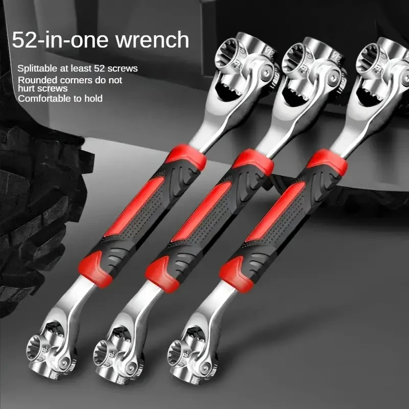 Upgrade Your Toolbox: 1pc Multi-Functional Spanner Socket Wrench with 360 Degree Rotating Head - Perfect for Furniture, Car & More!