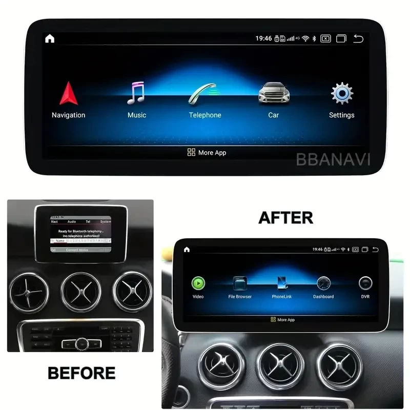 For Android 13 Car Radio - 12.3" Touchscreen For Mercedes Benz NTG5.0 C GLC V Class W205, 2015-2018 Year, Wireless /Android Auto Mirror Link