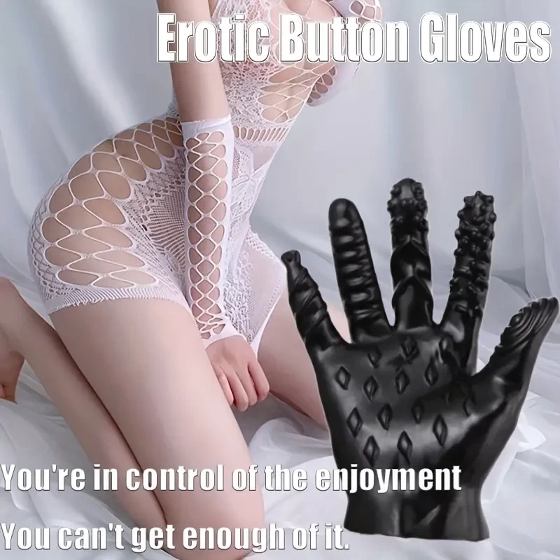Valentine's Day fun massage gloves - Fangs design, finger exposure to enhance intimacy and flirting, adult novelty accessories