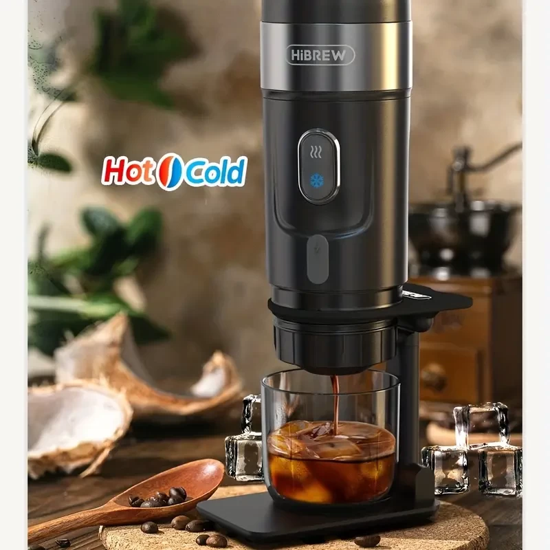 HiBREW Portable Coffee Machine For Car & Home,DC12V Expresso Coffee Maker Fit Nexpresso Dolce Pod Capsule Coffee Powder H4A