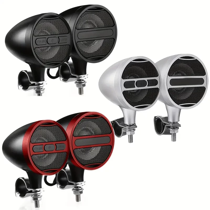 Motorcycle Speakers Waterproof Bluetooth Motorcycle Audio Stereo Speaker System With USB AUX Mp3 Music Player Fit For 1'' To 1.3'' Handlebar