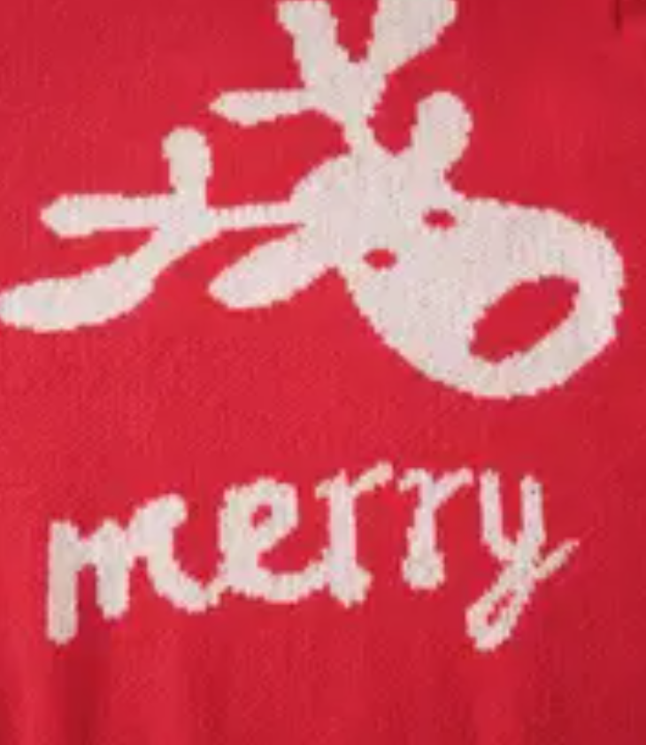 Elegant plus-size Christmas crewneck sweater, polyester knit fabric, slightly elastic, long sleeve, with cartoon reindeer pattern, suitable for women and men, autumn/winter collection