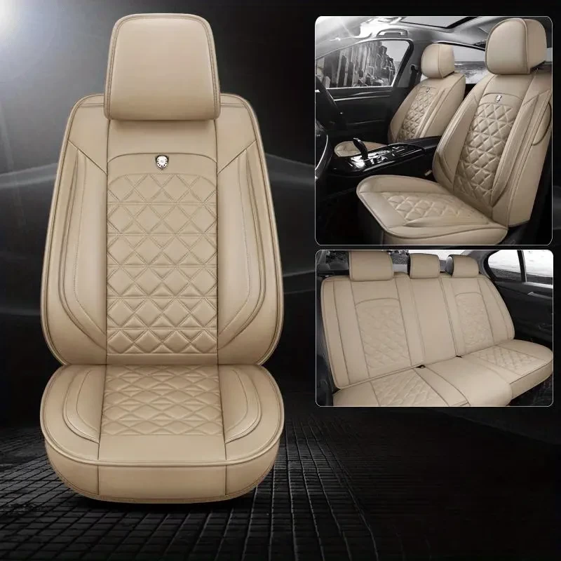 Car Universal Advanced Leather Seat Cushion Breathable Wrinkle-resistant Four Seasons Universal Whole Car Seat Cushion Suitable For Various Models