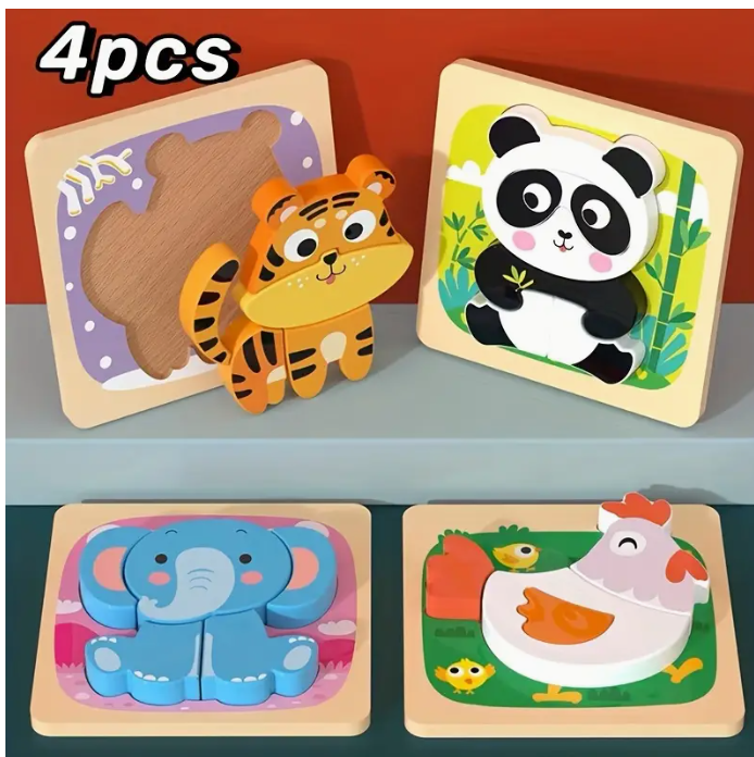 Wooden puzzles, animal puzzles, puzzle toys gifts of color and shape for learning cognitive skills