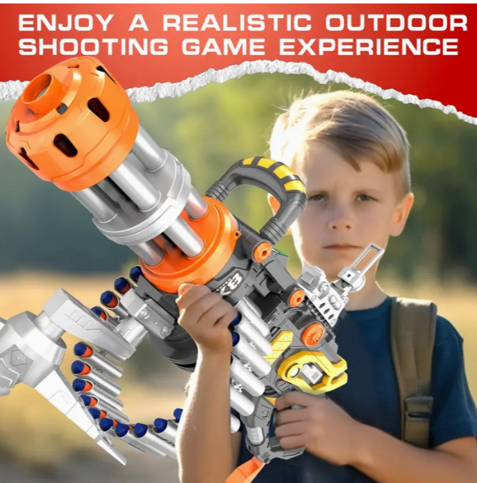 Ultimate Foam Dart Gun Toy gun with light and sound - automatic machine gun design, bipod, 60-round drum magazine, suitable for children 8-12 years old and adults - perfect birthday or Christmas gift