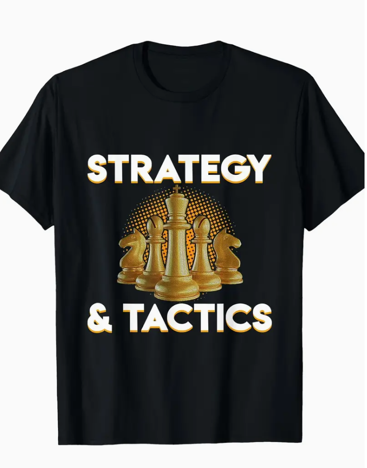 A Chess Strategy and Tactics graphic T-shirt - 100% cotton, round neck, short sleeve, casual version, geometric pattern, knitted fabric, digital heat transfer, suitable for year-round adult T-shirt - 