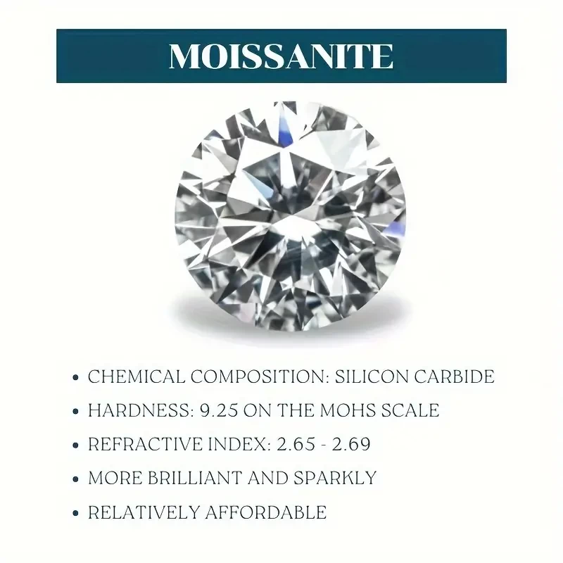 0.5ct*2pcs Simple Moissanite Drop Earrings, Moissanite Jewelry For Anniversary Holiday Gift