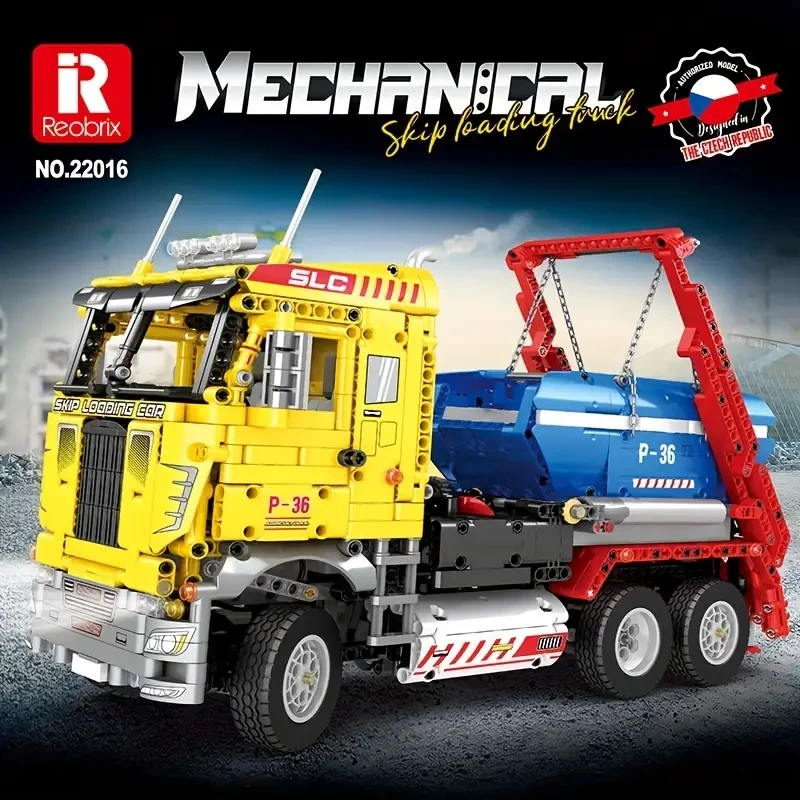 Reobrix 1918PCS Loading Truck Building Blocks Construction Vehicle Building Blocks Desktop Ornaments Adult Ornaments Christmas Gifts For Kids