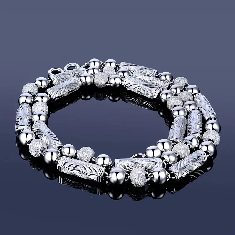 1pc S925 Silver Jewelry Men's Necklace, Hexagonal Scrub Domineering Strong Silver Necklace Sub-men's Money #6 Best Sellerfrom this provider