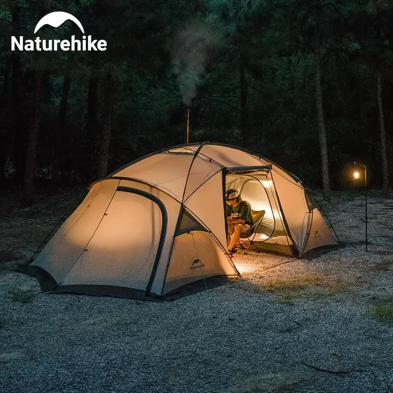 Naturehike Camping Tent With 2 Bedrooms And 1 Living Room, Lightweight Outdoor Camping Tent, Large Waterproof Tent