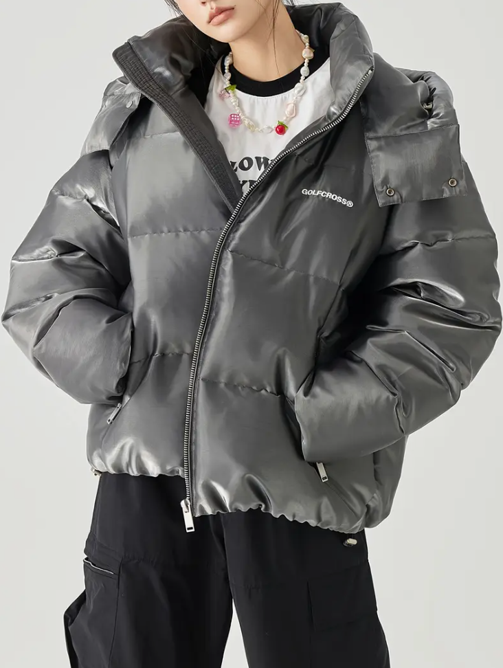 Simple everything with thick warm down jacket women