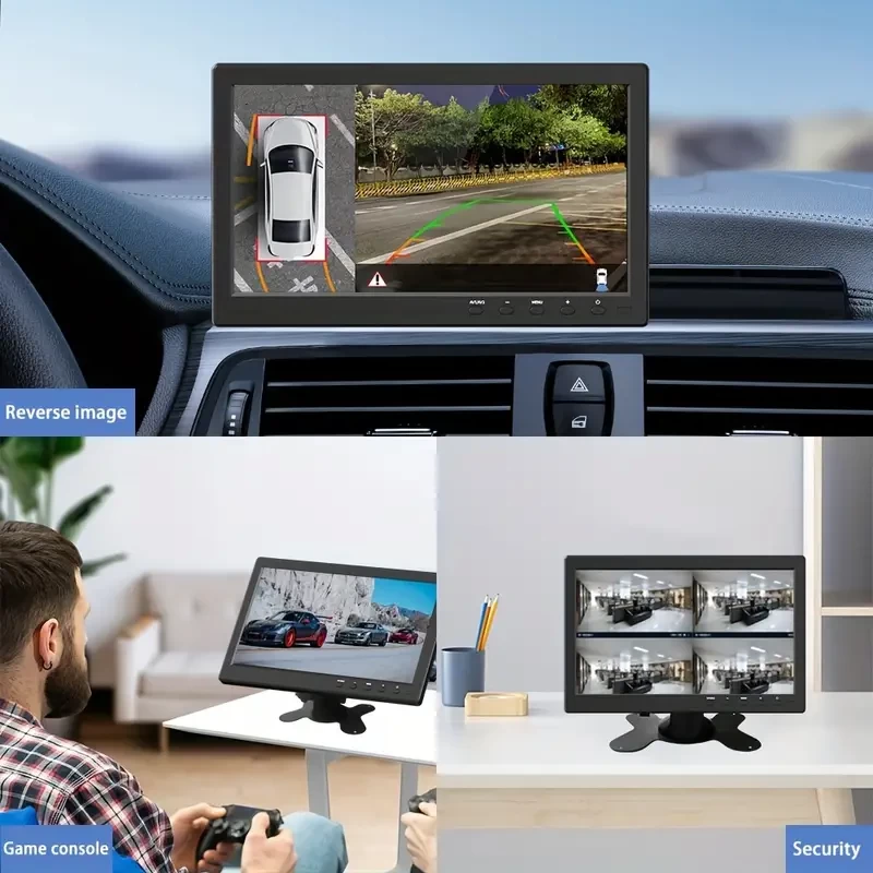 10.1 Inch Monitor 1024x600 Display HD TFT LED Screen Support AV VGA BNC USB Video Input For CCTV DVD PC DVR With Speaker