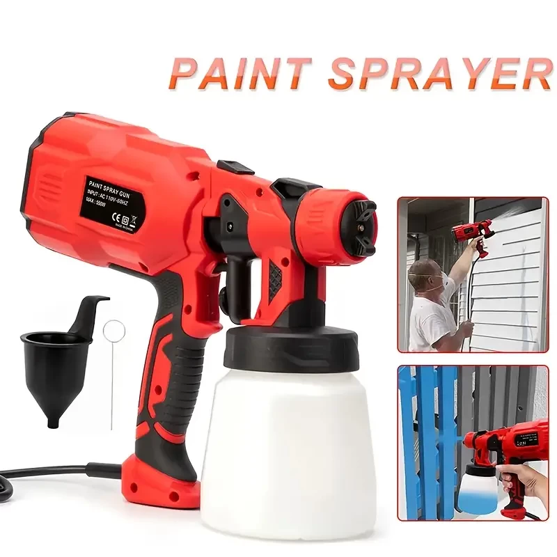 1 Set 550W High Power Electric Paint Spray Gun, HVLP Type Width Adjustable Latex Paint Electric Gun, Paint Sprayer, Home Fully Automatic Paint Spray, All-in-one Machine