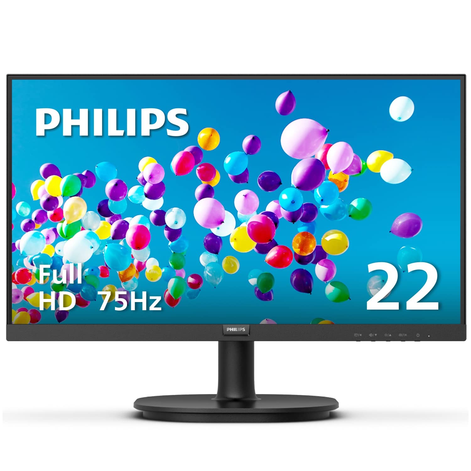 PHILIPS 22 inch Class Thin Full HD (1920 x 1080) 75Hz Monitor, VESA, HDMI & VGA Port