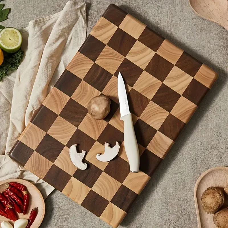 1pc, Chopping Board, Wooden Cutting Board, Butcher Block, Cheese Charcuterie Board,Charcuterie Board For Meat, Cheese, Bread, Vegetables And Fruits, Cutting Board For Home Dormitory, Kitchen Gadgets,