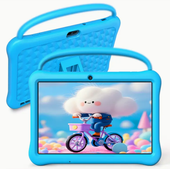 10-inch Android 13 toddler tablet, hand in hand, with silicone case, non-slip, drop resistant, 64GB ROM 2GB RAM quad-core processor 1TB expansion, parental control, WiFi, dual camera, 6000 mah battery
