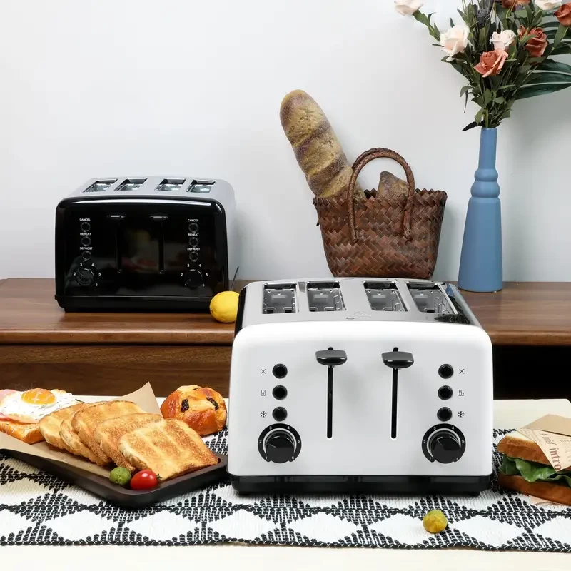 1pc 4-Slice Toaster, Stainless Steel Toaster 4 Slice Extra Wide Slots,Retro Stainless Steel Toaster With High Lift Lever,Removable Tray, Cancel/Defrost/Reheat Functions, 6-Shade Settings, Toast Boost,