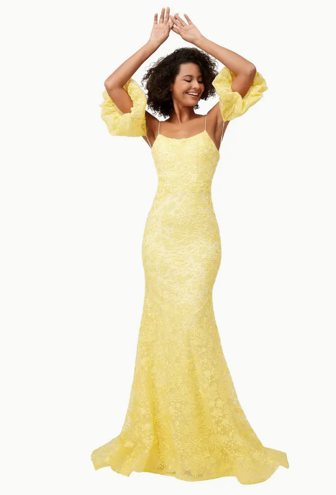Glamorous evening, elegant off-the-shoulder embroidered lantern Sleeve mermaid dress - polyester, non-retractable, hand washed - perfect for formal occasions