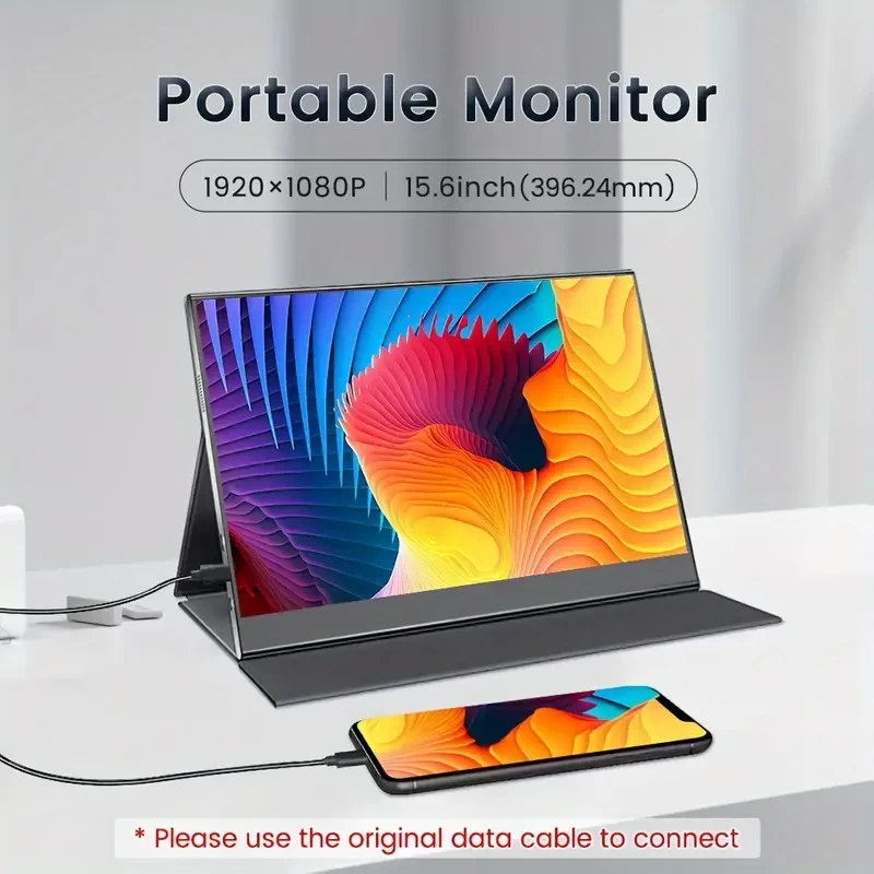 15.6-inch HD IPS Portable Display Monitor Office Gaming Monitor For Laptop Computer PC Phone for PS5/PS4 for Xbox for SWITCH Screen Extender Display Screen
