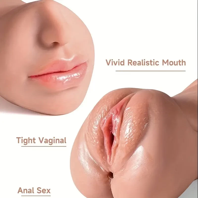 3 in 1 realistic oral vaginal anal sex doll Pocket cat male masturbator sex toy for men