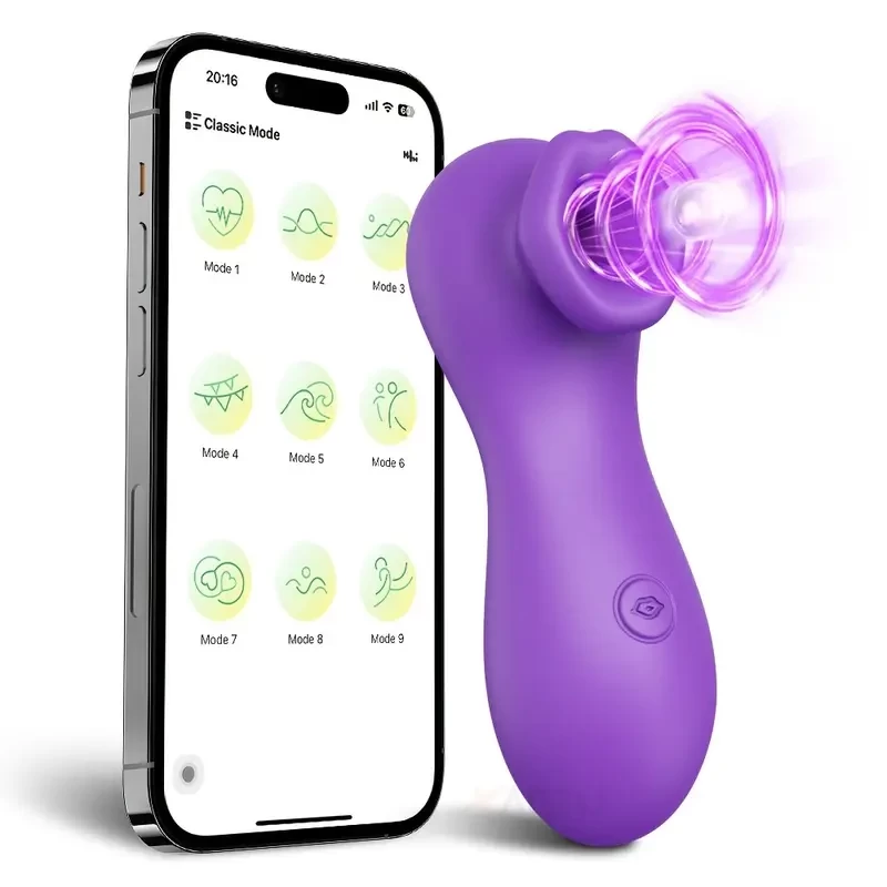 Sucking vibrator with APP remote control, female sex toy vibrator, Rose sex toy with 9 tongue sucking modes, adult toy clitoris vibrator Nipple toy Adult female sex toy