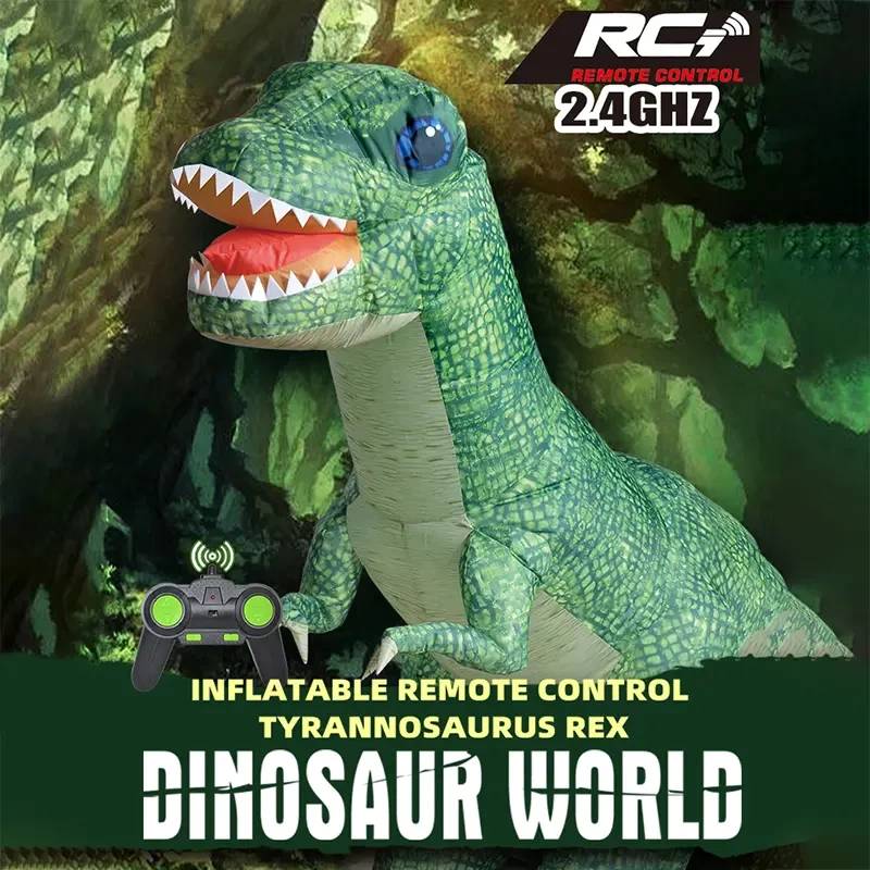 LH-D018 Inflatable Remote Control Dinosaur Tyrannosaurus Rex Outdoor Toy, One-click Inflatable Exhaust Control Walking Speed, Suitable As Birthday And Christmas Gift