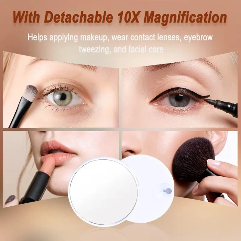 Beauty Mirror With Lights Makeup Mirror 3 Colors Dimming Light Touch Screen Cosmetic Mirror For Dressing Room Bedroom Tabletop